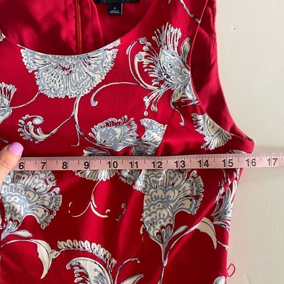 Tommy Hilfiger Belted A-line Dress Scarlett Red and Blue size 6 - Picture 8 of 13